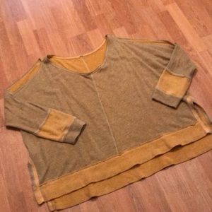 Free People Yellow Cold shoulder sweater